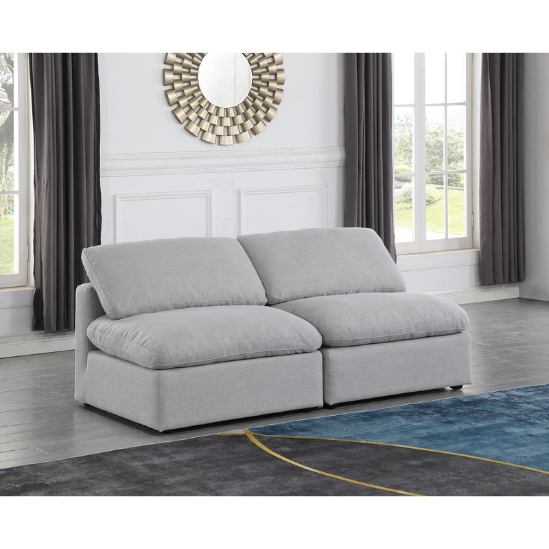 Meridian Indulge Grey Linen Textured Fabric Modular Sofa IMAGE 2