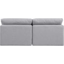 Meridian Indulge Grey Linen Textured Fabric Modular Sofa IMAGE 3