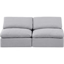 Meridian Indulge Grey Linen Textured Fabric Modular Sofa IMAGE 4