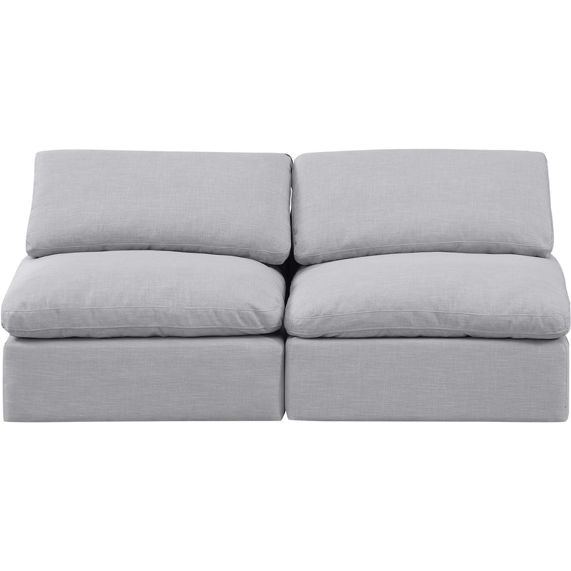 Meridian Indulge Grey Linen Textured Fabric Modular Sofa IMAGE 4