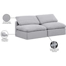 Meridian Indulge Grey Linen Textured Fabric Modular Sofa IMAGE 6