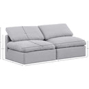 Meridian Indulge Grey Linen Textured Fabric Modular Sofa IMAGE 7