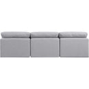 Meridian Indulge Grey Linen Textured Fabric Modular Sofa IMAGE 3