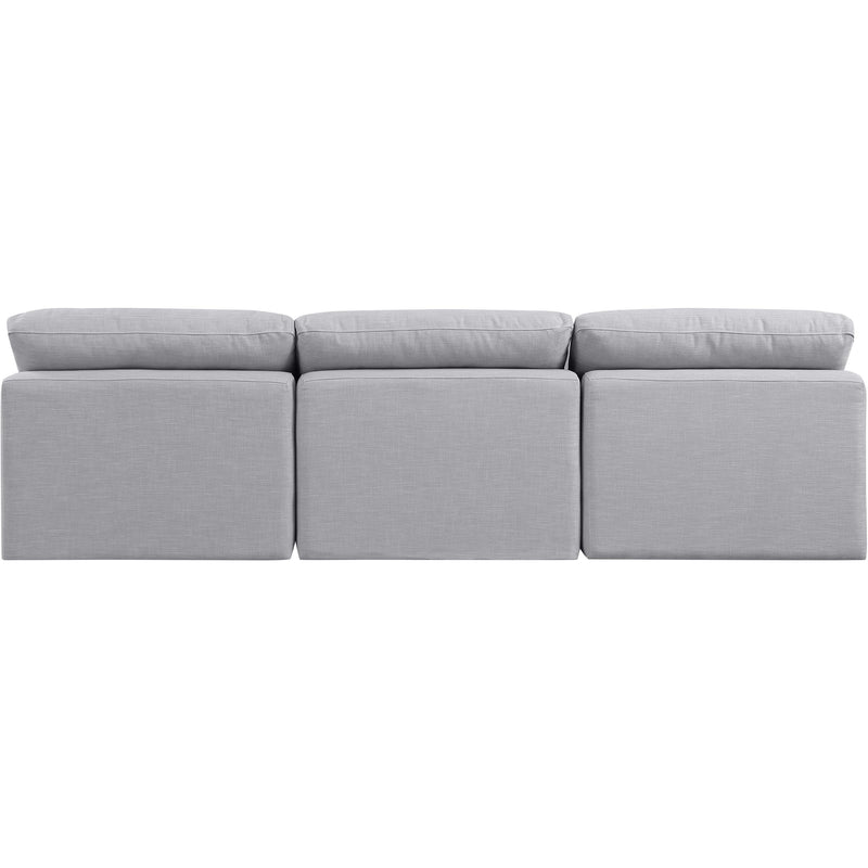 Meridian Indulge Grey Linen Textured Fabric Modular Sofa IMAGE 3