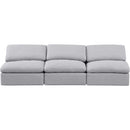 Meridian Indulge Grey Linen Textured Fabric Modular Sofa IMAGE 4
