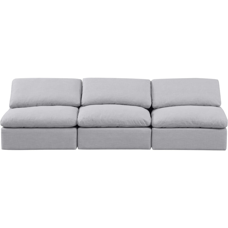 Meridian Indulge Grey Linen Textured Fabric Modular Sofa IMAGE 4