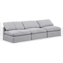Meridian Indulge Grey Linen Textured Fabric Modular Sofa IMAGE 7
