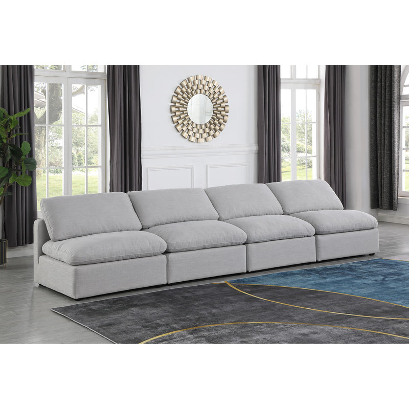 Meridian Indulge Grey Linen Textured Fabric Modular Sofa IMAGE 2