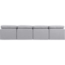 Meridian Indulge Grey Linen Textured Fabric Modular Sofa IMAGE 3