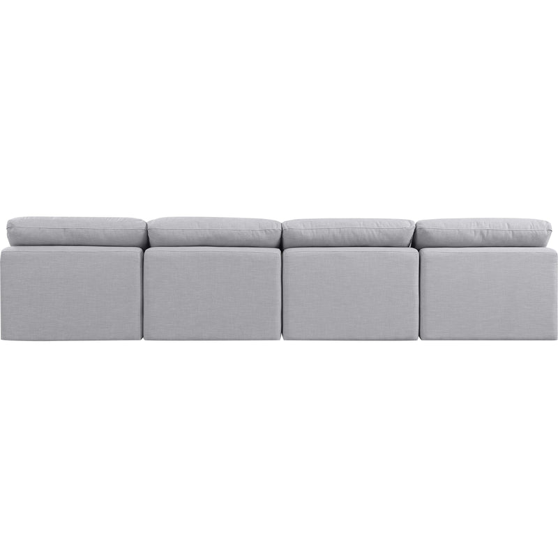 Meridian Indulge Grey Linen Textured Fabric Modular Sofa IMAGE 3