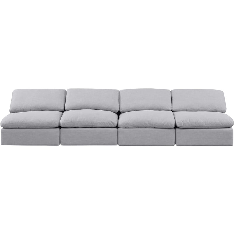 Meridian Indulge Grey Linen Textured Fabric Modular Sofa IMAGE 4