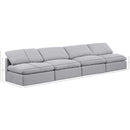 Meridian Indulge Grey Linen Textured Fabric Modular Sofa IMAGE 7