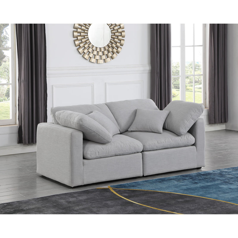 Meridian Indulge Grey Linen Textured Fabric Modular Sofa IMAGE 2