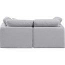 Meridian Indulge Grey Linen Textured Fabric Modular Sofa IMAGE 3