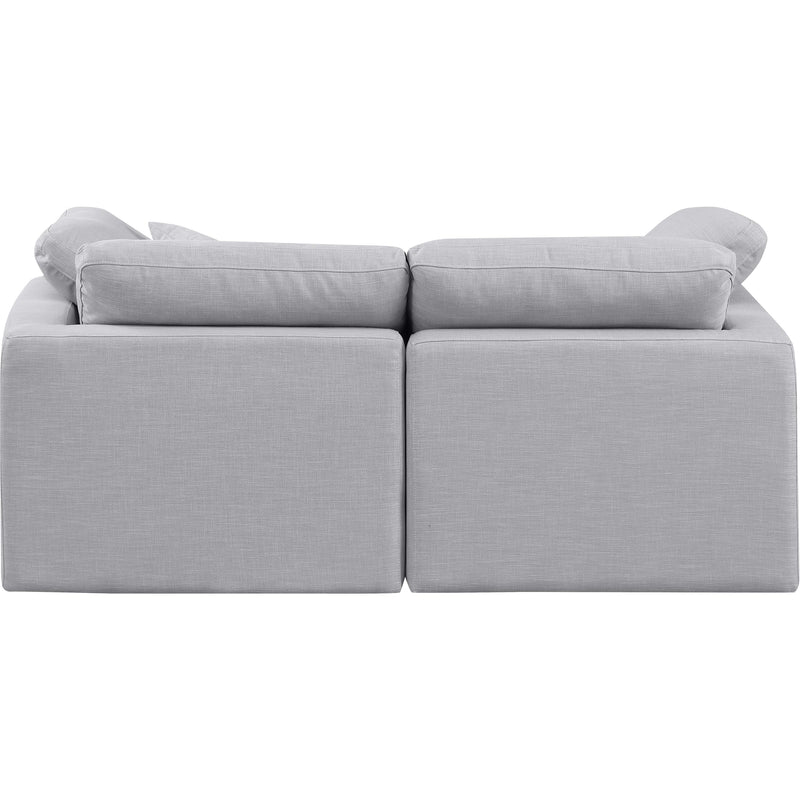 Meridian Indulge Grey Linen Textured Fabric Modular Sofa IMAGE 3