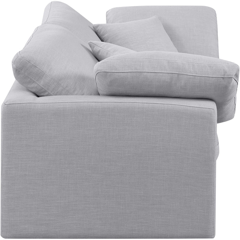Meridian Indulge Grey Linen Textured Fabric Modular Sofa IMAGE 5