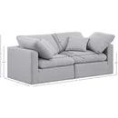 Meridian Indulge Grey Linen Textured Fabric Modular Sofa IMAGE 7
