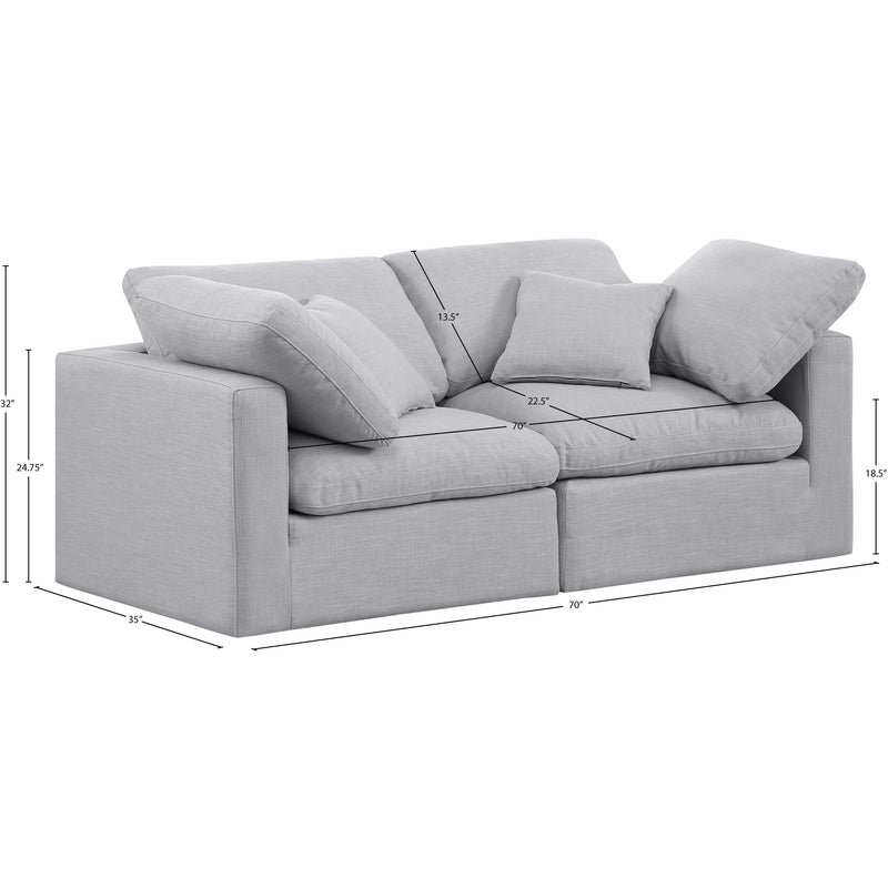 Meridian Indulge Grey Linen Textured Fabric Modular Sofa IMAGE 7