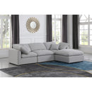 Meridian Indulge Grey Linen Textured Fabric Modular Sectional IMAGE 2