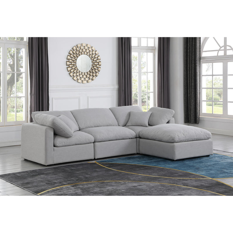 Meridian Indulge Grey Linen Textured Fabric Modular Sectional IMAGE 2