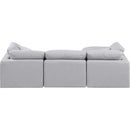 Meridian Indulge Grey Linen Textured Fabric Modular Sectional IMAGE 3