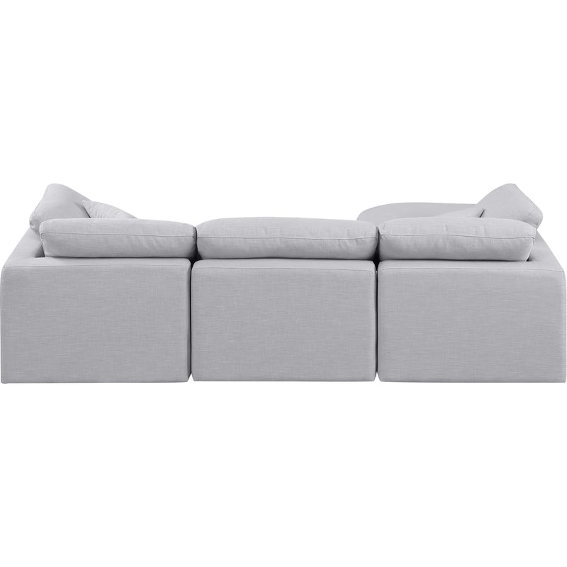Meridian Indulge Grey Linen Textured Fabric Modular Sectional IMAGE 3