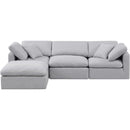 Meridian Indulge Grey Linen Textured Fabric Modular Sectional IMAGE 4