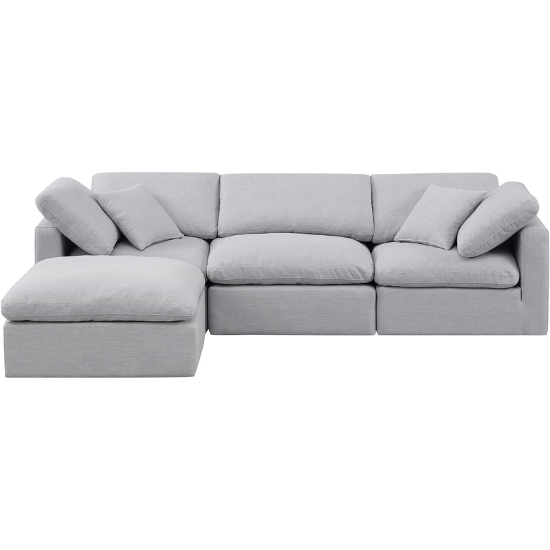 Meridian Indulge Grey Linen Textured Fabric Modular Sectional IMAGE 4