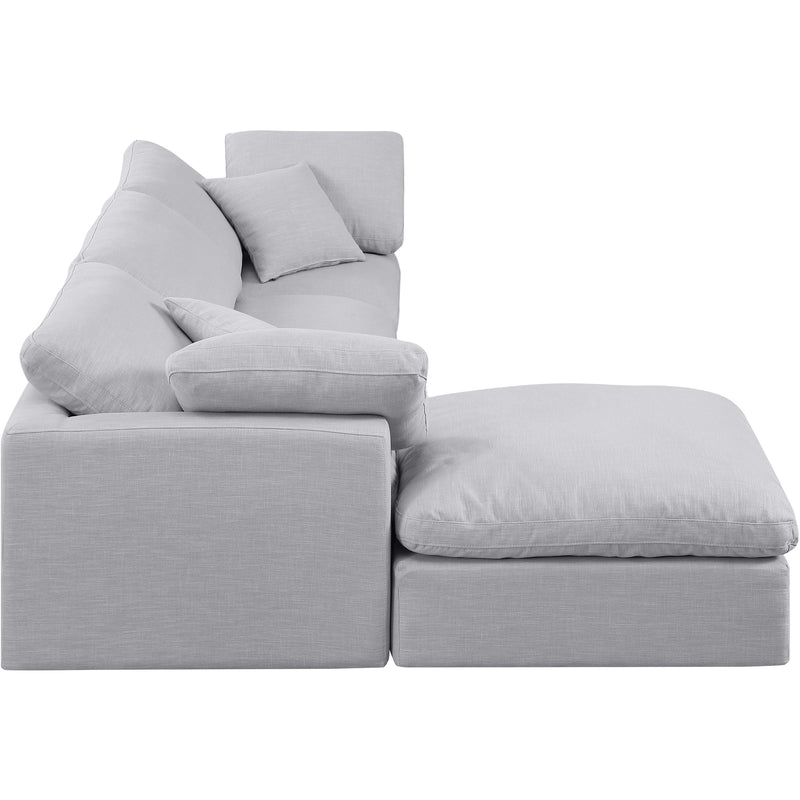 Meridian Indulge Grey Linen Textured Fabric Modular Sectional IMAGE 5