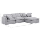 Meridian Indulge Grey Linen Textured Fabric Modular Sectional IMAGE 7