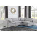 Meridian Indulge Grey Linen Textured Fabric Modular Sectional IMAGE 2