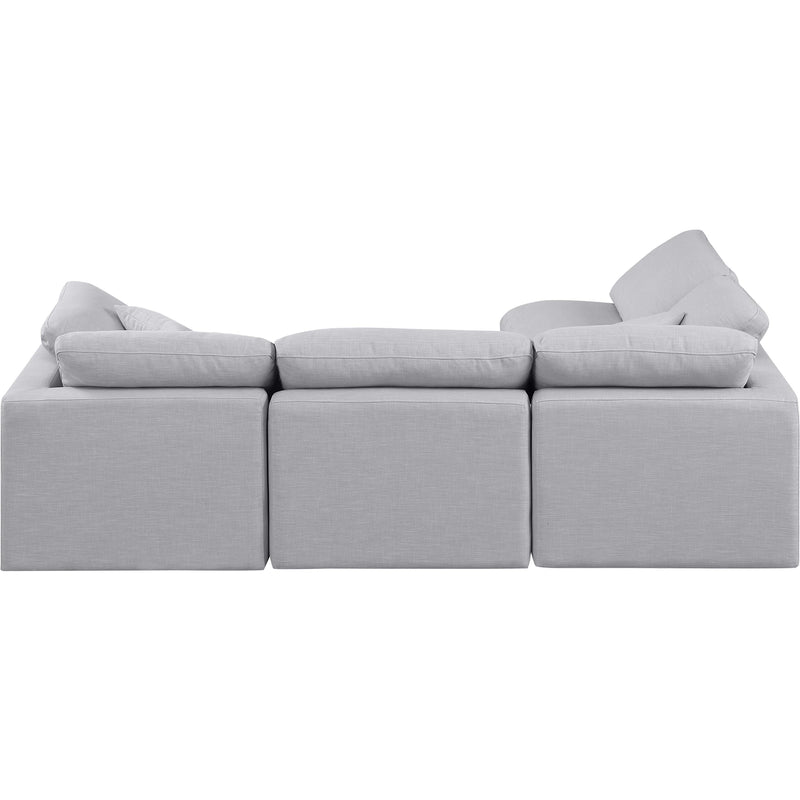Meridian Indulge Grey Linen Textured Fabric Modular Sectional IMAGE 3