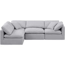 Meridian Indulge Grey Linen Textured Fabric Modular Sectional IMAGE 4