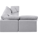 Meridian Indulge Grey Linen Textured Fabric Modular Sectional IMAGE 5