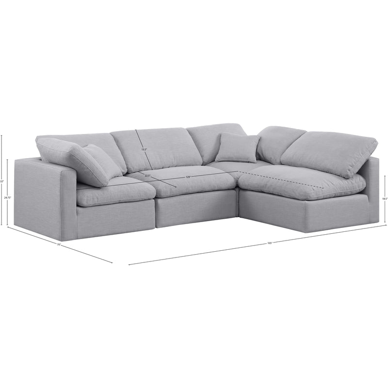Meridian Indulge Grey Linen Textured Fabric Modular Sectional IMAGE 7