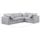 Meridian Indulge Grey Linen Textured Fabric Modular Sectional IMAGE 10