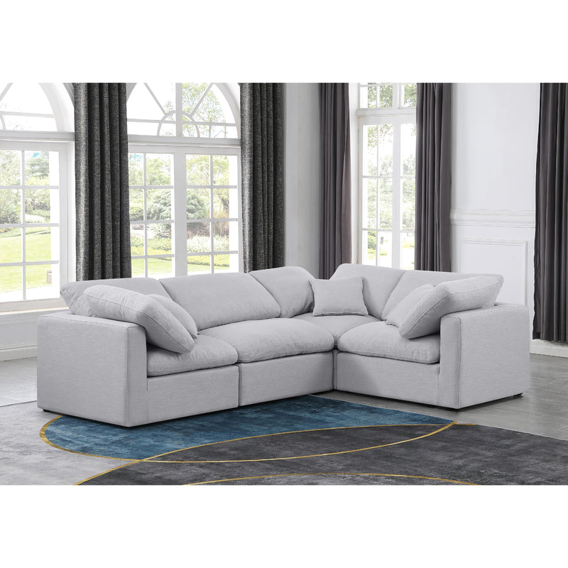Meridian Indulge Grey Linen Textured Fabric Modular Sectional IMAGE 2