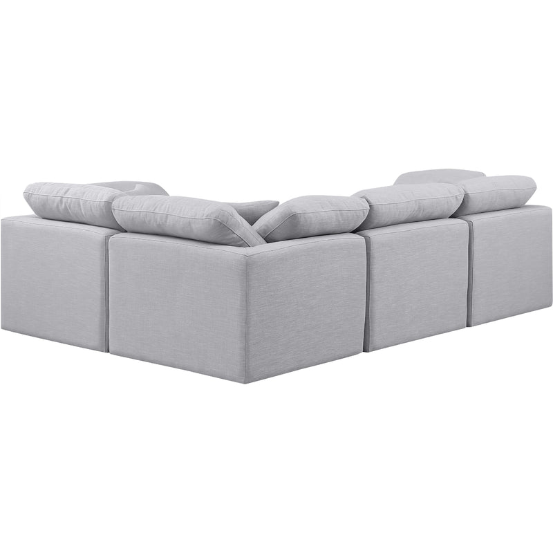 Meridian Indulge Grey Linen Textured Fabric Modular Sectional IMAGE 3