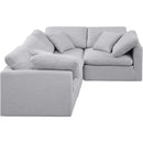 Meridian Indulge Grey Linen Textured Fabric Modular Sectional IMAGE 4