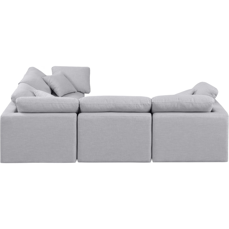 Meridian Indulge Grey Linen Textured Fabric Modular Sectional IMAGE 5