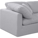 Meridian Indulge Grey Linen Textured Fabric Modular Sectional IMAGE 6
