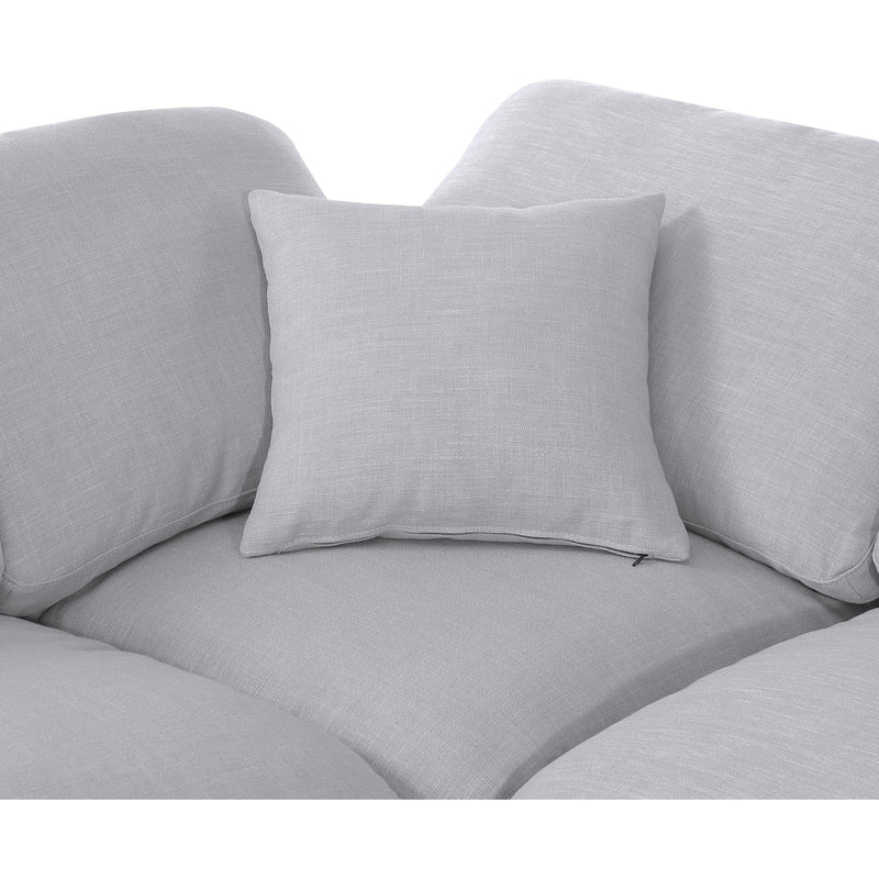 Meridian Indulge Grey Linen Textured Fabric Modular Sectional IMAGE 7