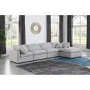 Meridian Indulge Grey Linen Textured Fabric Modular Sectional IMAGE 2