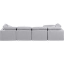 Meridian Indulge Grey Linen Textured Fabric Modular Sectional IMAGE 3