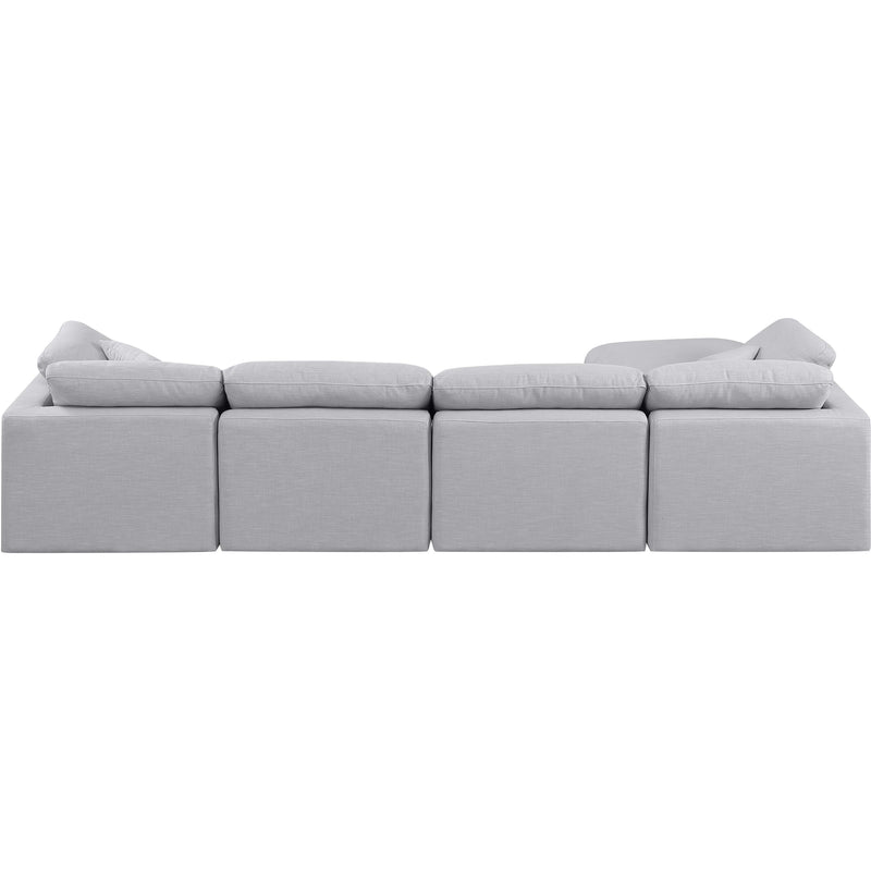 Meridian Indulge Grey Linen Textured Fabric Modular Sectional IMAGE 3