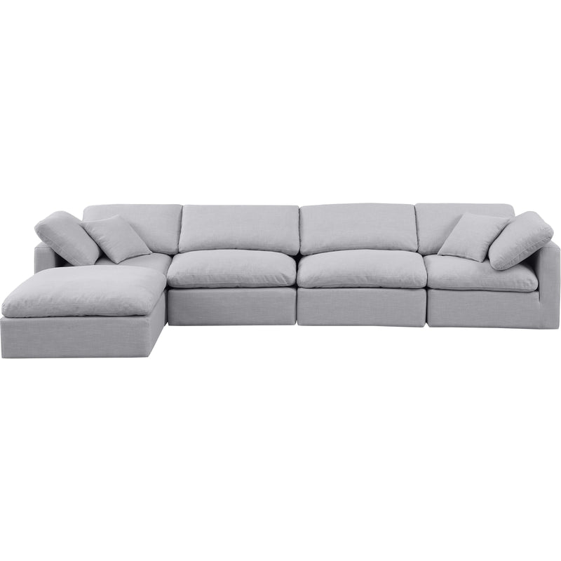 Meridian Indulge Grey Linen Textured Fabric Modular Sectional IMAGE 4
