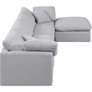Meridian Indulge Grey Linen Textured Fabric Modular Sectional IMAGE 5