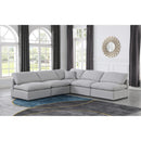 Meridian Indulge Grey Linen Textured Fabric Modular Sectional IMAGE 2