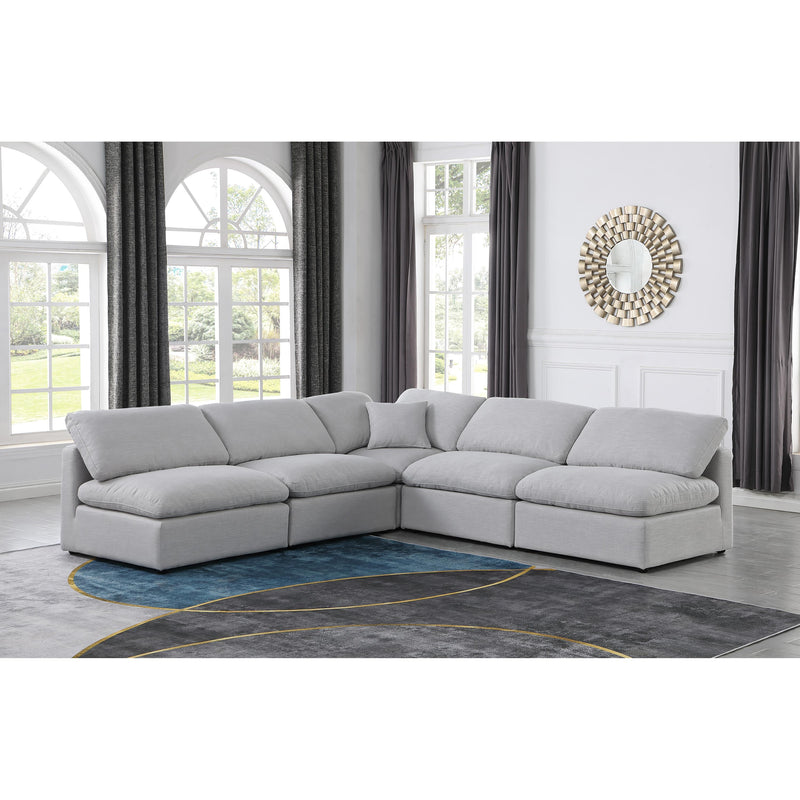 Meridian Indulge Grey Linen Textured Fabric Modular Sectional IMAGE 2