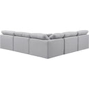 Meridian Indulge Grey Linen Textured Fabric Modular Sectional IMAGE 3